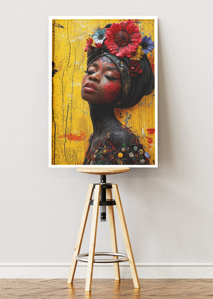 Floral Muse Portrait Canvas & Poster Print – AI PRINT LAB