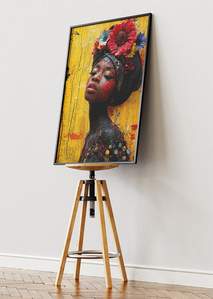 Floral Muse Portrait Canvas & Poster Print – AI PRINT LAB