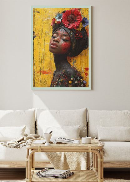 Floral Muse Portrait Canvas & Poster Print – AI PRINT LAB