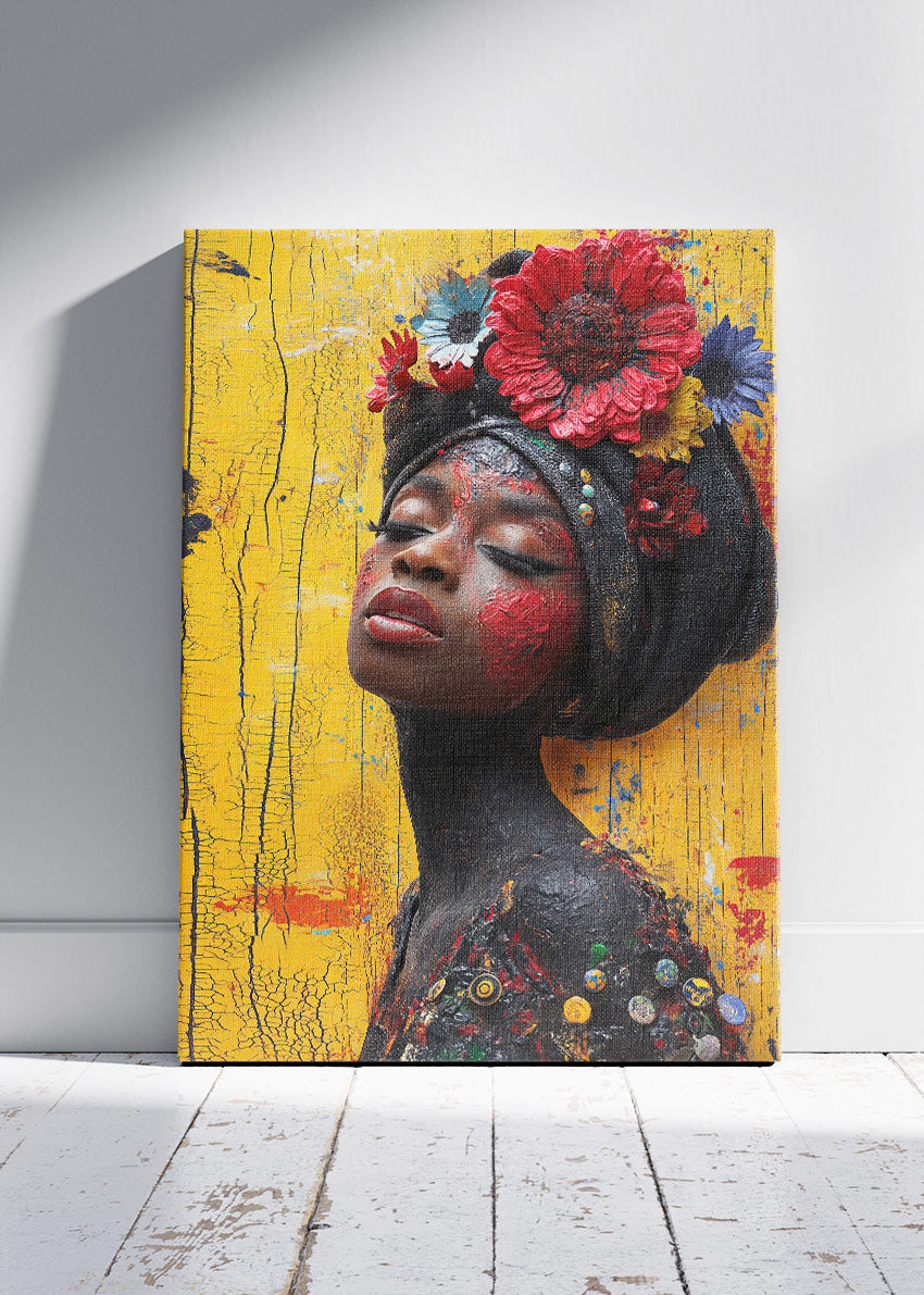 Floral Muse Portrait Canvas & Poster Print – AI PRINT LAB