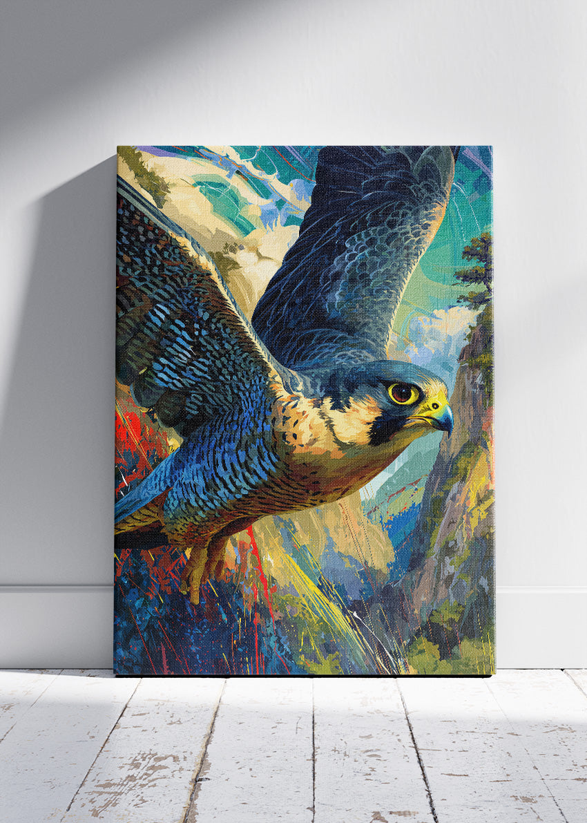 Flying Hawk Canvas Print & Poster – Dynamic Wildlife Wall Art