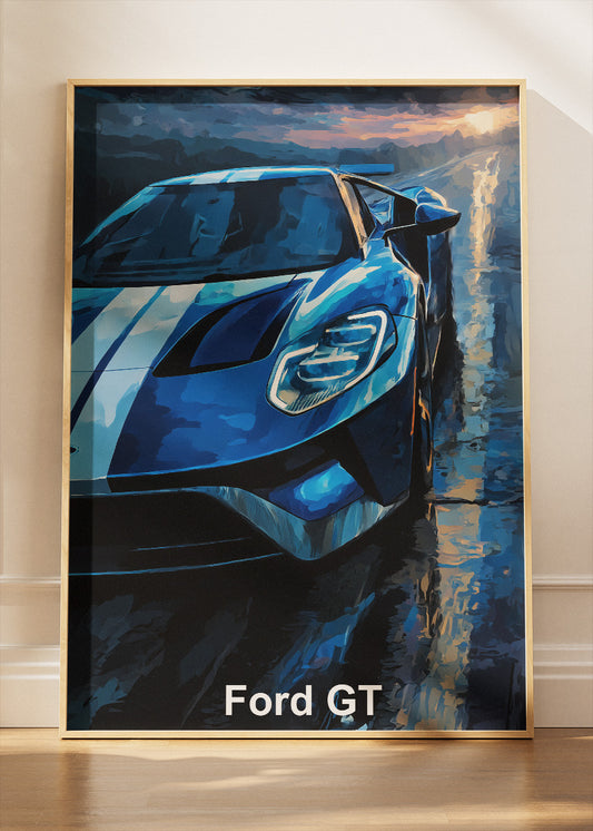 Ford GT Supercar Art Poster & Canvas Print – Modern Performance Car Wall Art