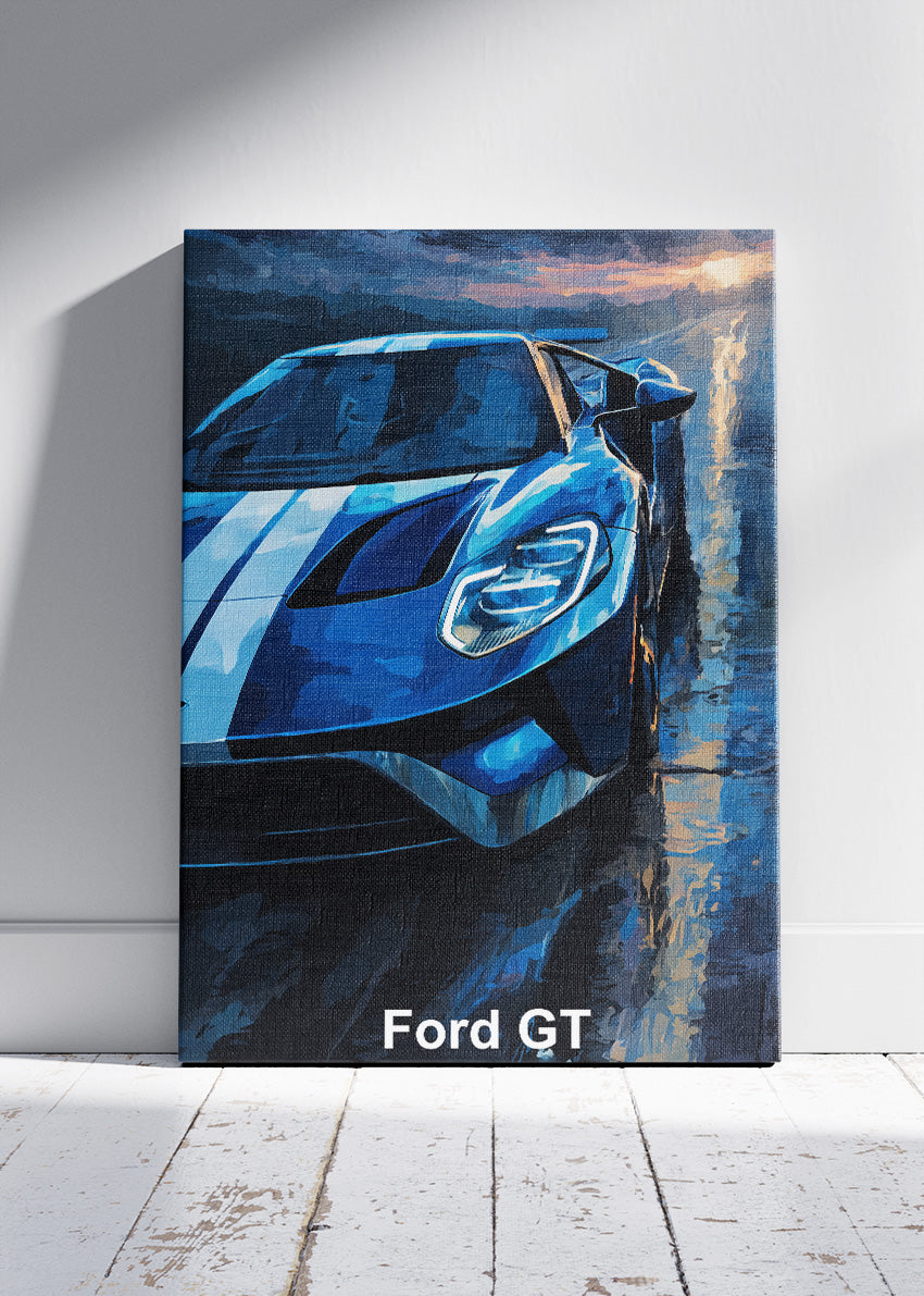 Ford GT Supercar Art Poster & Canvas Print – Modern Performance Car Wall Art