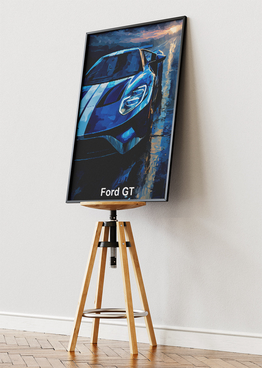 Ford GT Supercar Art Poster & Canvas Print – Modern Performance Car Wall Art