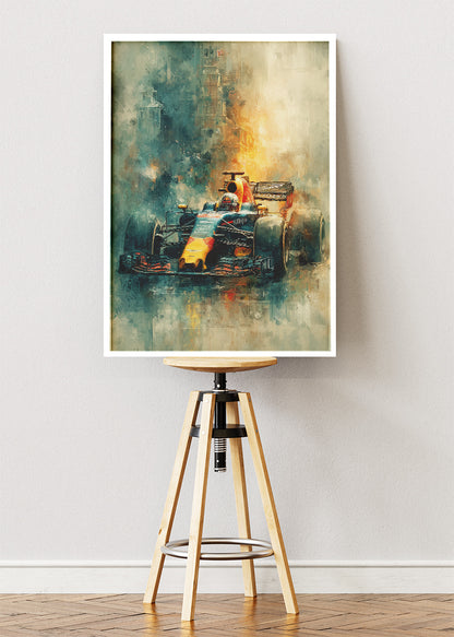 Formula 1 Abstract Oil Painting Racing Poster Canvas & Print – AI PRINT LAB