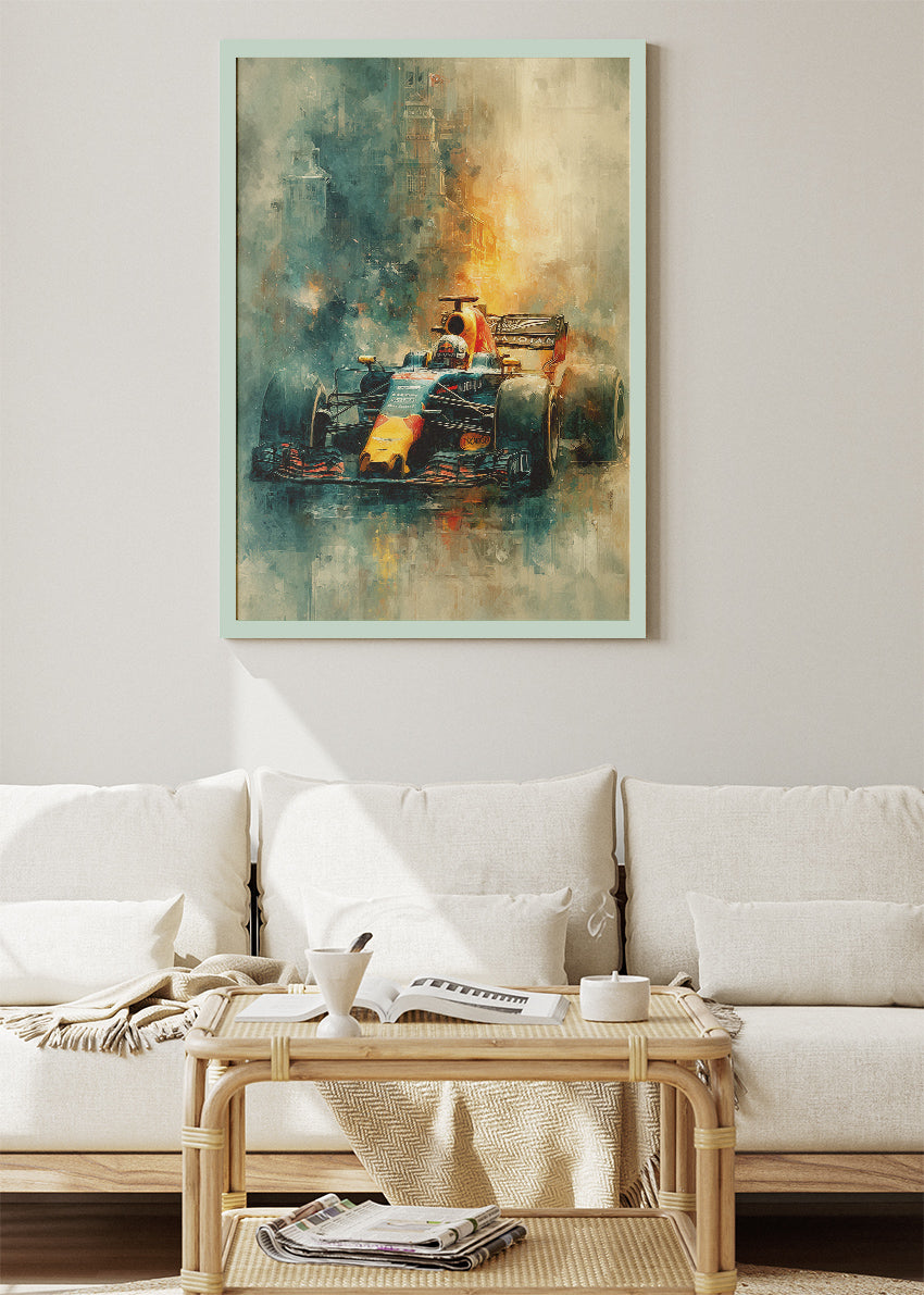 Formula 1 Abstract Oil Painting Racing Poster Canvas & Print – AI PRINT LAB