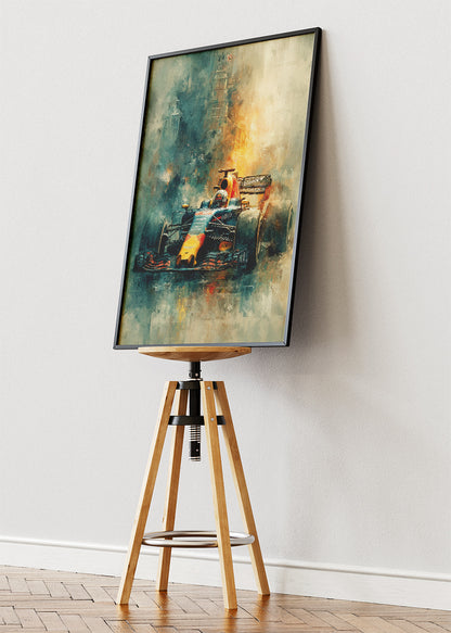 Formula 1 Abstract Oil Painting Racing Poster Canvas & Print – AI PRINT LAB