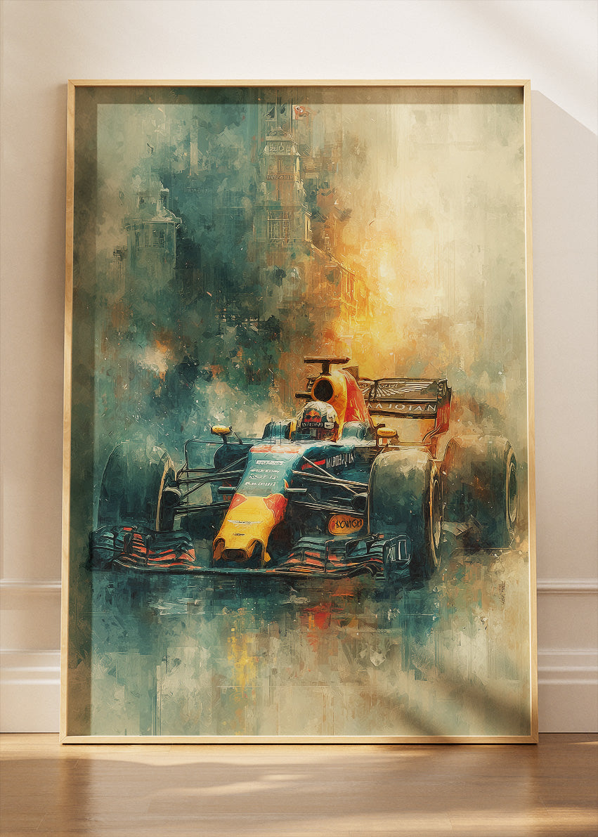 Formula 1 Abstract Oil Painting Racing Poster Canvas & Print – AI PRINT LAB
