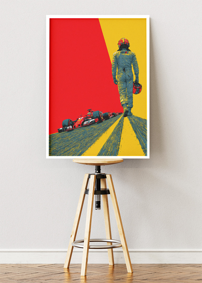 Formula 1 Driver Journey Poster Canvas Print – Motorsport Minimal Racing Wall Art – AI PRINT LAB