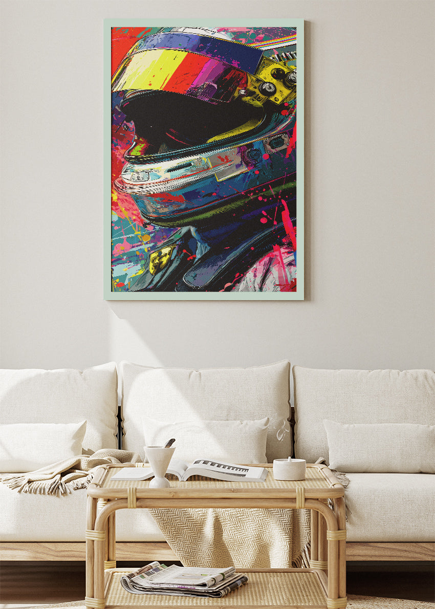 Formula 1 Racing Helmet Street Art Poster Canvas & Print – AI PRINT LAB