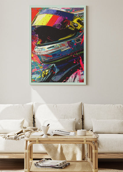 Formula 1 Racing Helmet Street Art Poster Canvas & Print – AI PRINT LAB
