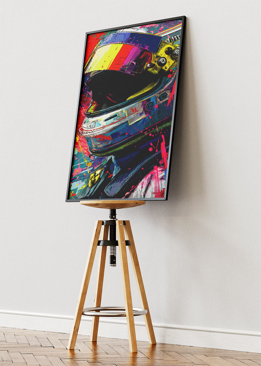Formula 1 Racing Helmet Street Art Poster Canvas & Print – AI PRINT LAB