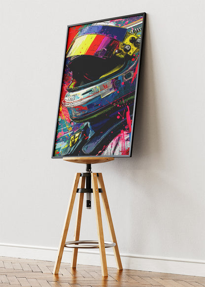 Formula 1 Racing Helmet Street Art Poster Canvas & Print – AI PRINT LAB