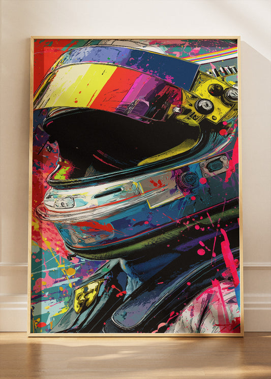 Formula 1 Racing Helmet Street Art Poster Canvas & Print – AI PRINT LAB