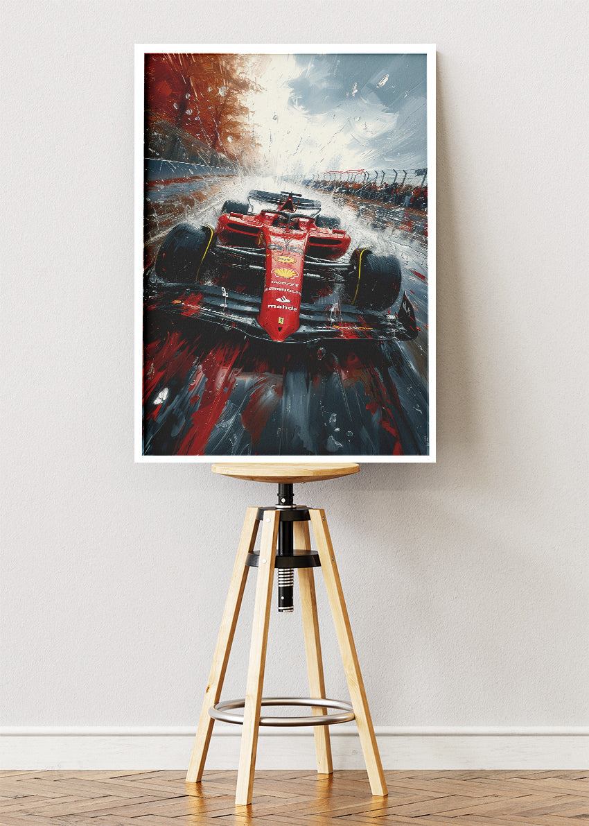 Formula 1 Red Racing Car Splash Canvas Print & Poster – AI PRINT LAB