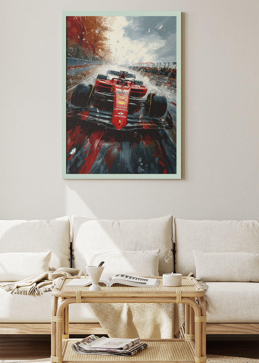 Formula 1 Red Racing Car Splash Canvas Print & Poster – AI PRINT LAB