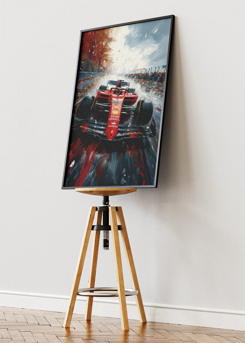 Formula 1 Red Racing Car Splash Canvas Print & Poster – AI PRINT LAB