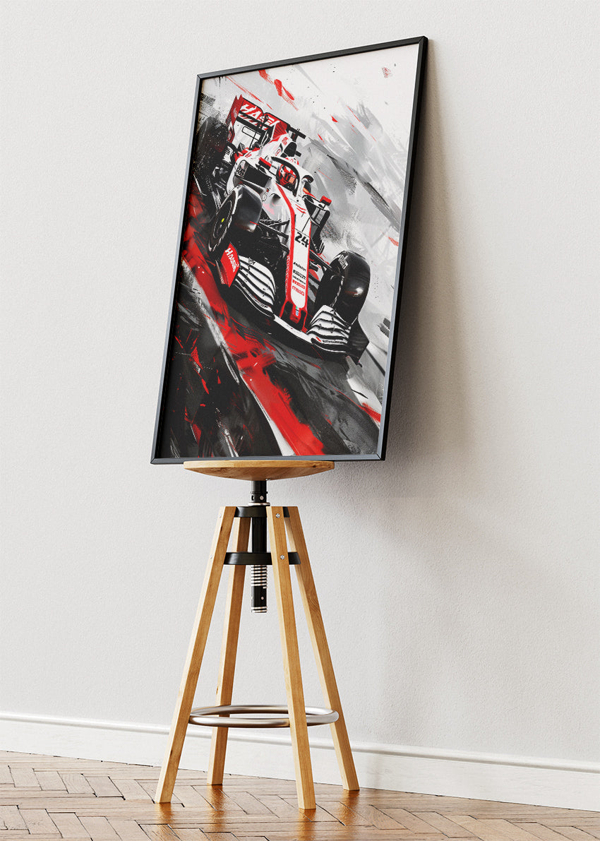 Formula 1 Red White Racing Car Poster Canvas & Print – AI PRINT LAB