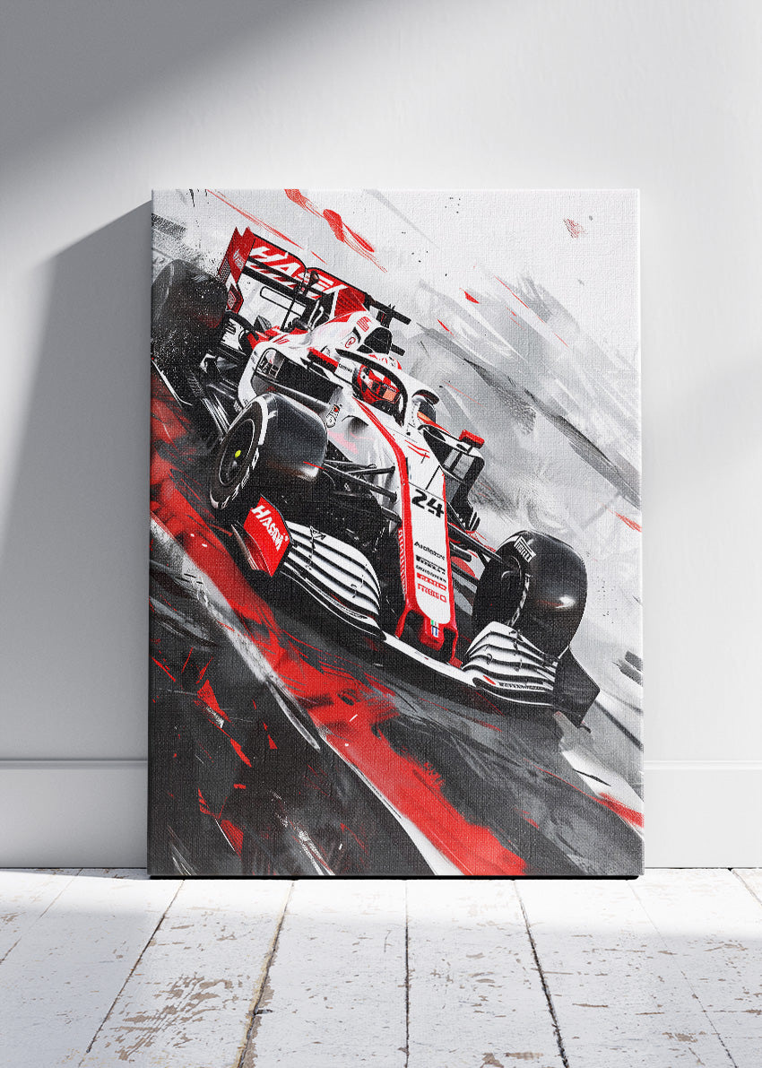 Formula 1 Red White Racing Car Poster Canvas & Print – AI PRINT LAB