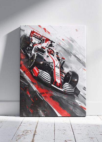 Formula 1 Red White Racing Car Poster Canvas & Print – AI PRINT LAB