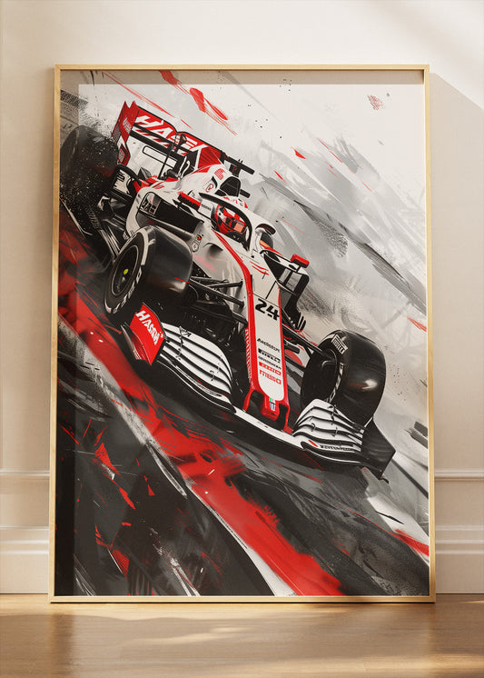 Formula 1 Red White Racing Car Poster Canvas & Print – AI PRINT LAB