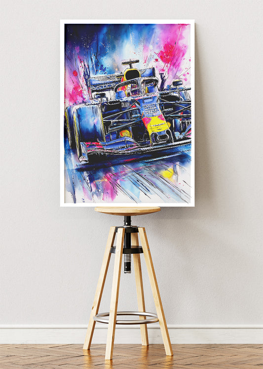 Formula 1 Speed Splash Watercolor Racing Poster Canvas & Print – AI PRINT LAB