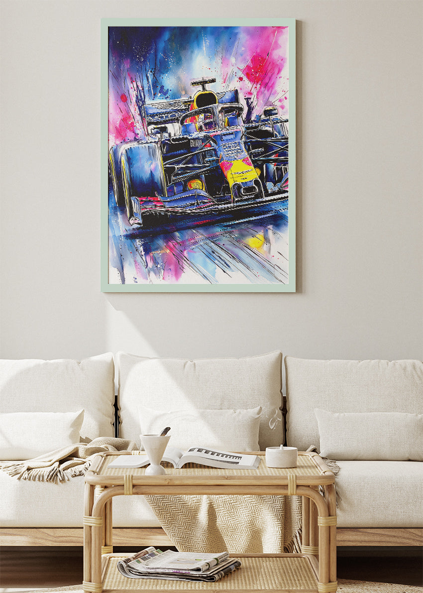 Formula 1 Speed Splash Watercolor Racing Poster Canvas & Print – AI PRINT LAB
