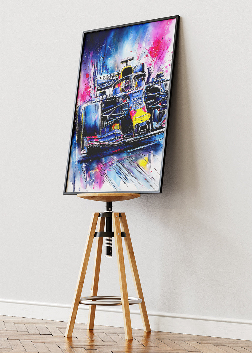 Formula 1 Speed Splash Watercolor Racing Poster Canvas & Print – AI PRINT LAB