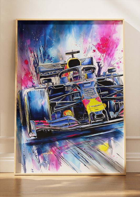 Formula 1 Speed Splash Watercolor Racing Poster Canvas & Print – AI PRINT LAB