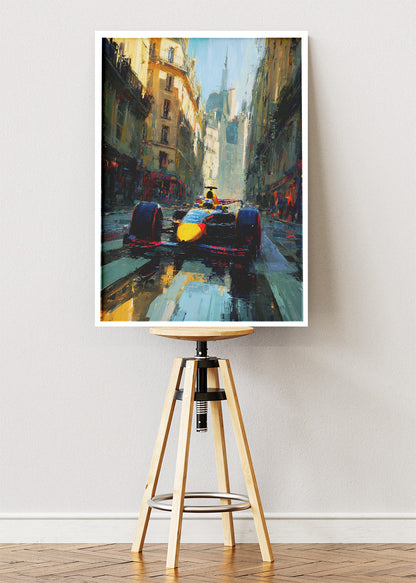 Formula 1 Street Racing Oil Painting Style Poster Canvas & Print – AI PRINT LAB