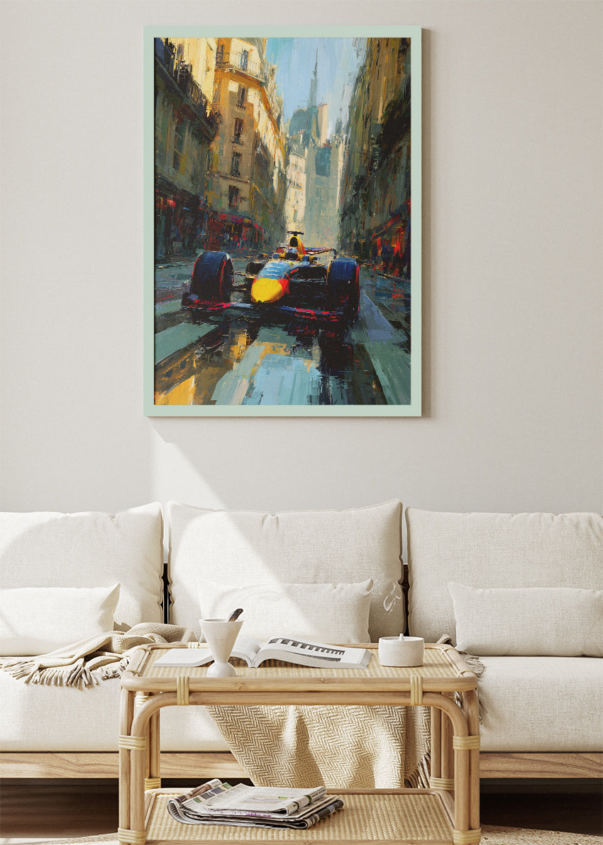 Formula 1 Street Racing Oil Painting Style Poster Canvas & Print – AI PRINT LAB