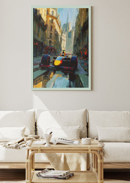 Formula 1 Street Racing Oil Painting Style Poster Canvas & Print – AI PRINT LAB