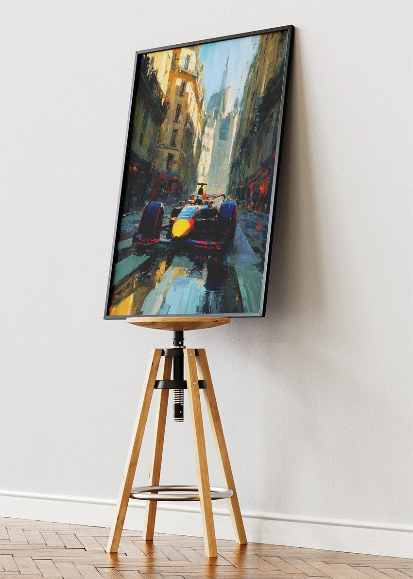 Formula 1 Street Racing Oil Painting Style Poster Canvas & Print – AI PRINT LAB