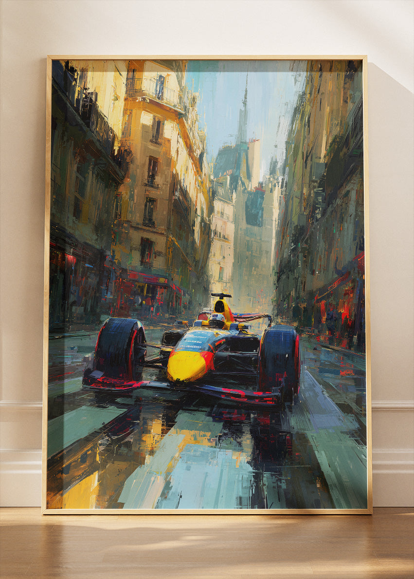 Formula 1 Street Racing Oil Painting Style Poster Canvas & Print – AI PRINT LAB