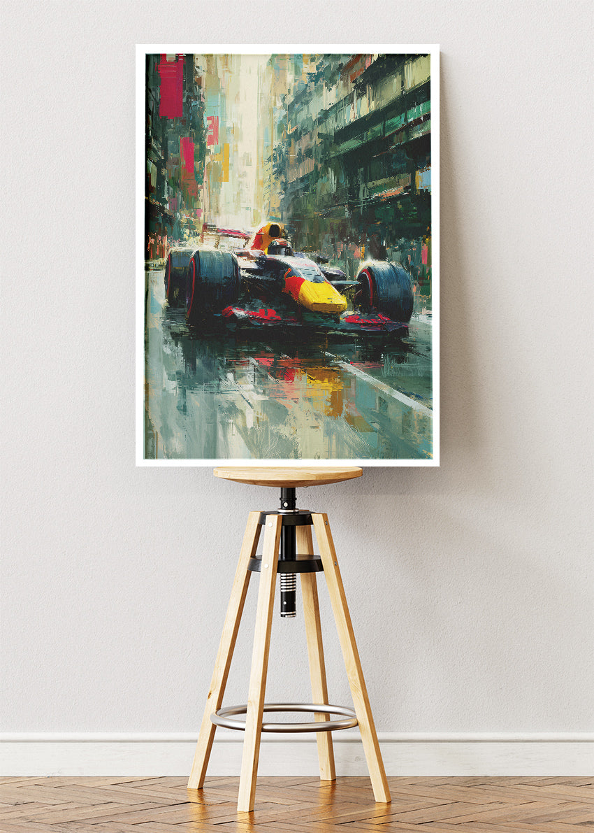Formula 1 Urban Street Racing Oil Painting Poster Canvas & Print – AI PRINT LAB