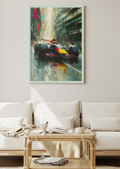 Formula 1 Urban Street Racing Oil Painting Poster Canvas & Print – AI PRINT LAB
