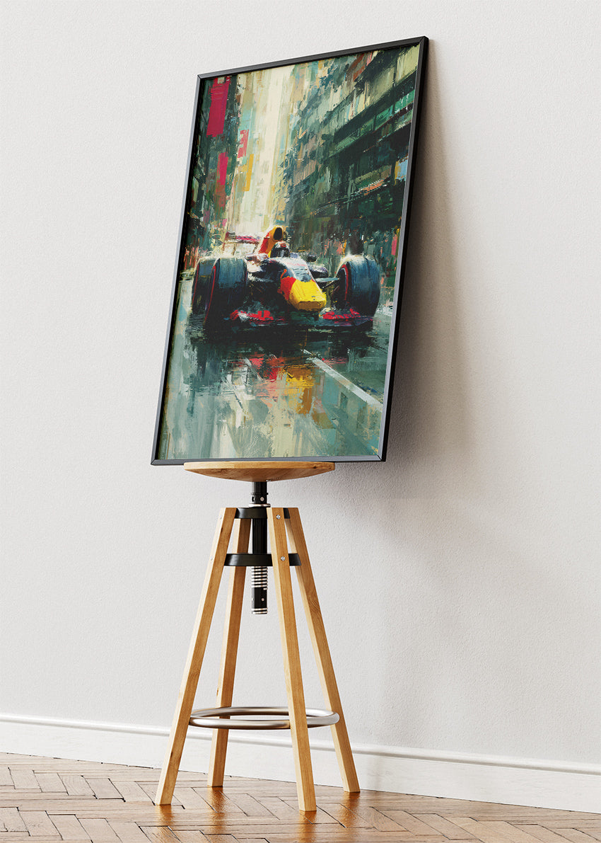 Formula 1 Urban Street Racing Oil Painting Poster Canvas & Print – AI PRINT LAB