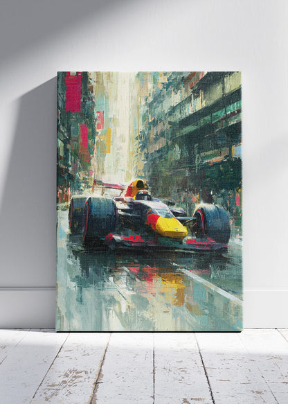 Formula 1 Urban Street Racing Oil Painting Poster Canvas & Print – AI PRINT LAB