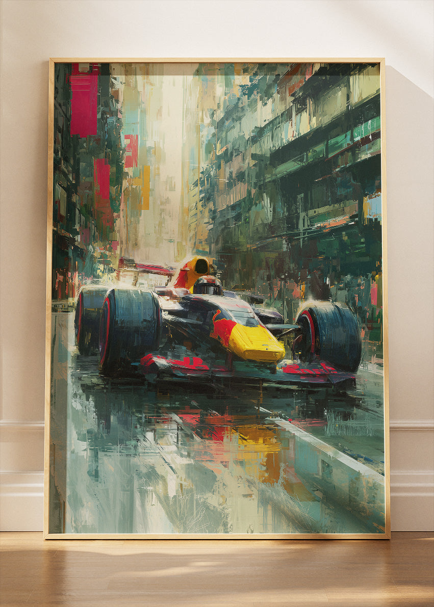 Formula 1 Urban Street Racing Oil Painting Poster Canvas & Print – AI PRINT LAB