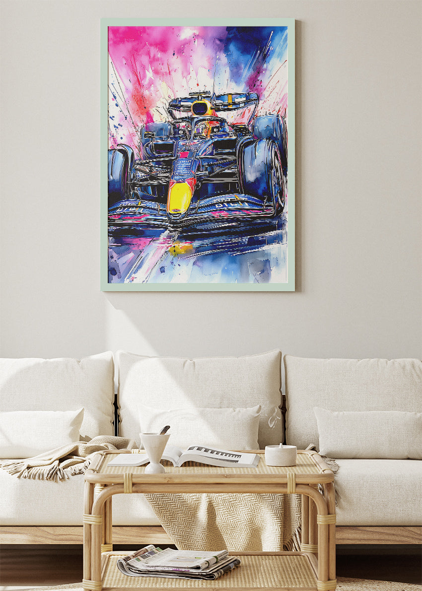Formula 1 Watercolor Splash Racing Poster Canvas & Print – AI PRINT LAB