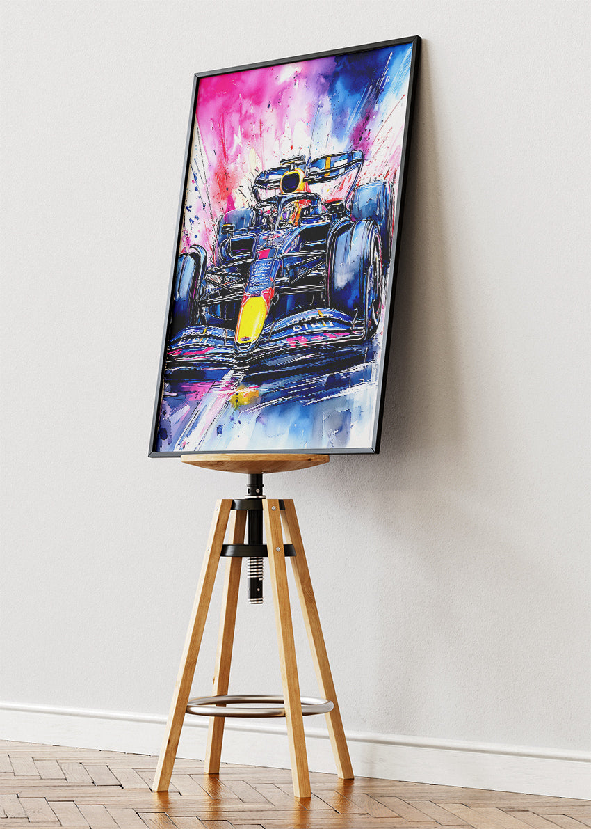 Formula 1 Watercolor Splash Racing Poster Canvas & Print – AI PRINT LAB