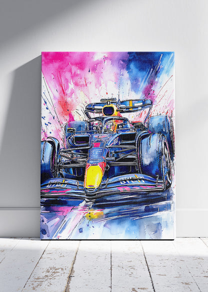 Formula 1 Watercolor Splash Racing Poster Canvas & Print – AI PRINT LAB