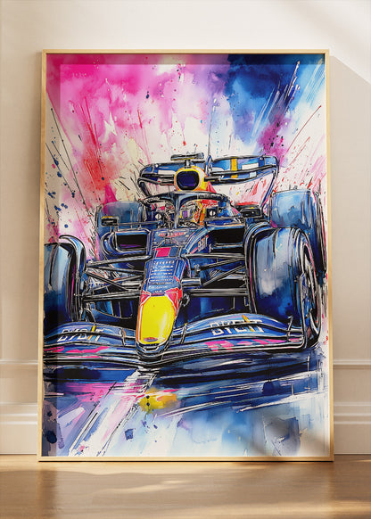Formula 1 Watercolor Splash Racing Poster Canvas & Print – AI PRINT LAB