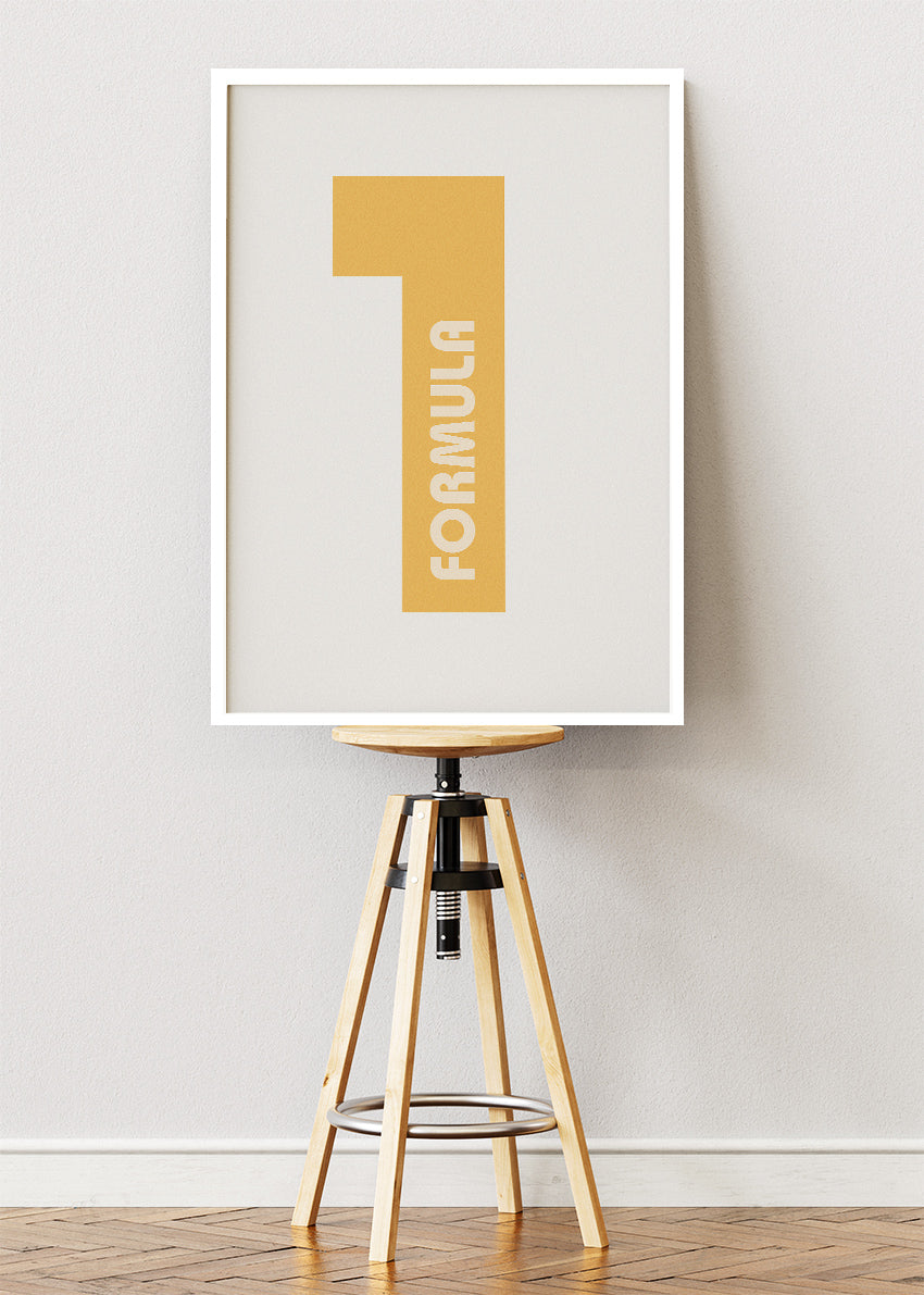 Formula One No.1 Poster & Canvas | Minimalist Motorsport Wall Art