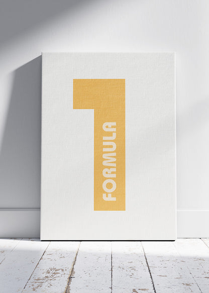 Formula One No.1 Poster & Canvas | Minimalist Motorsport Wall Art