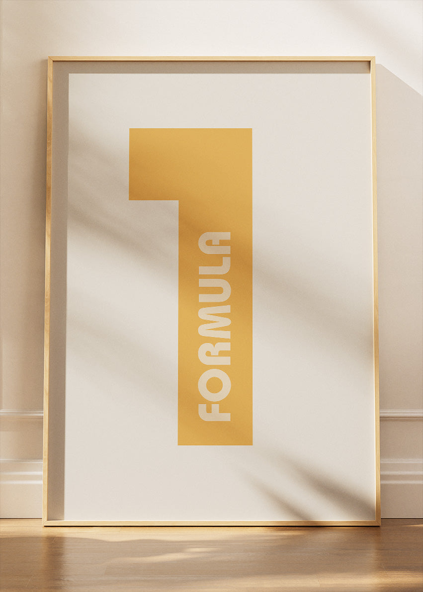 Formula One No.1 Poster & Canvas | Minimalist Motorsport Wall Art