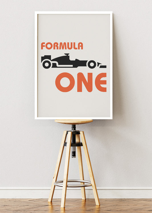 Formula One Typography Poster & Canvas | Minimalist Motorsport Wall Art