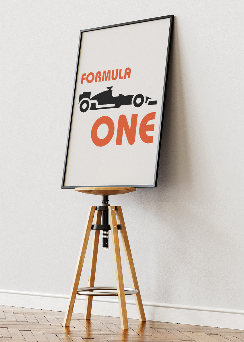 Formula One Typography Poster & Canvas | Minimalist Motorsport Wall Art