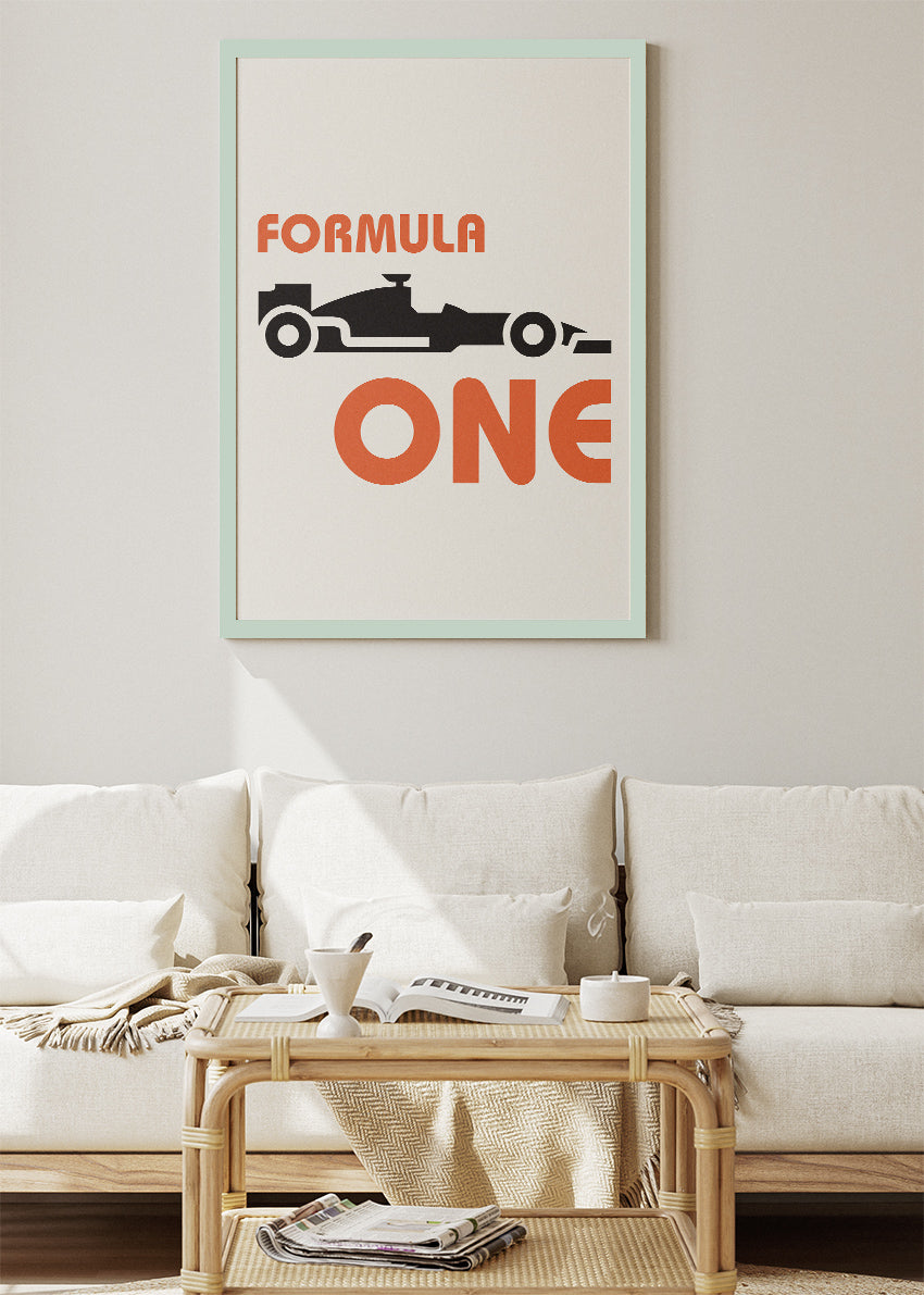 Formula One Typography Poster & Canvas | Minimalist Motorsport Wall Art