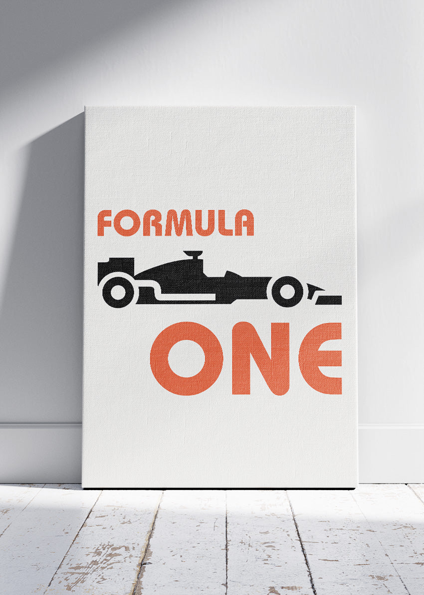 Formula One Typography Poster & Canvas | Minimalist Motorsport Wall Art